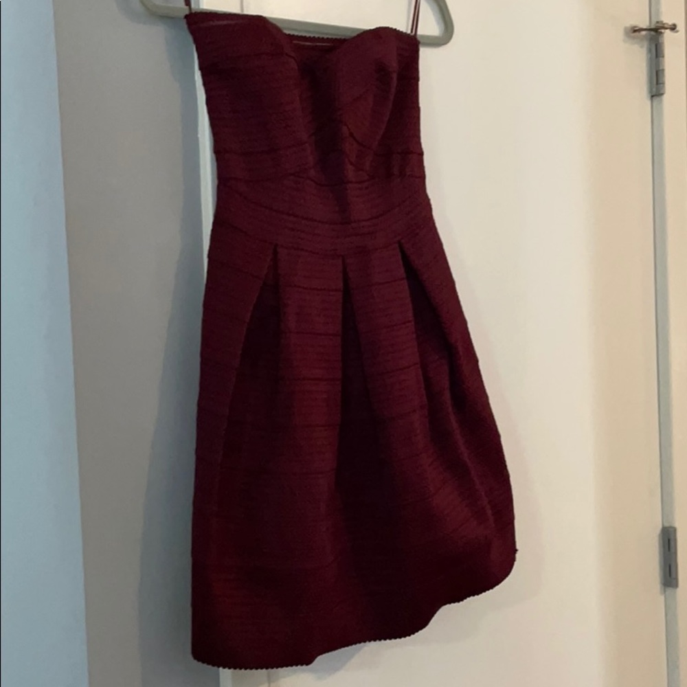 Maroon Strapless Dress - Express